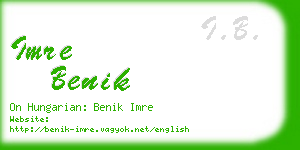 imre benik business card
